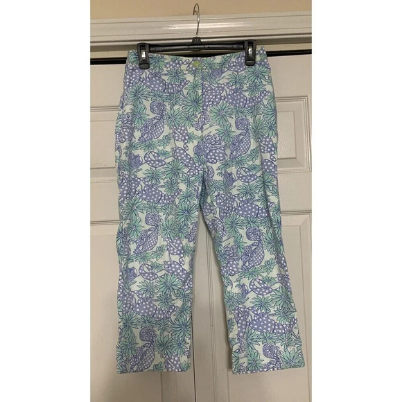 Vintage Lilly Pulitzer Capri Pants Size 6 Crabs and Lobsters, High Waist (Q47) - Picture 2 of 6